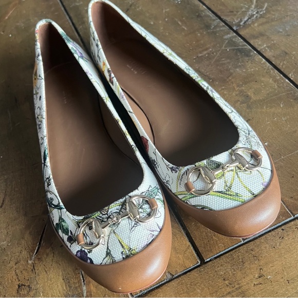 Gucci ballet flats- Horsebit Canvas Leather – Size 39.5 - Picture 8 of 15